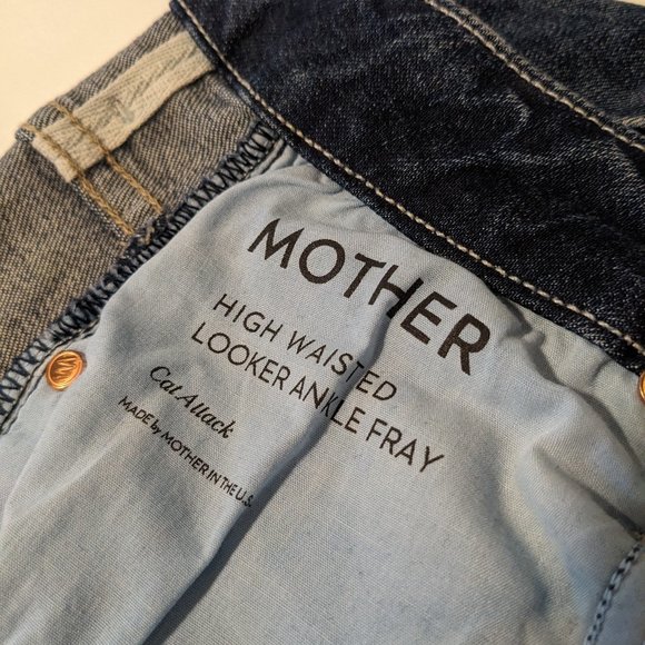 MOTHER High Waisted Looker Ankle Fray Jeans, Cat Attack, Size 25 - Picture 12 of 16